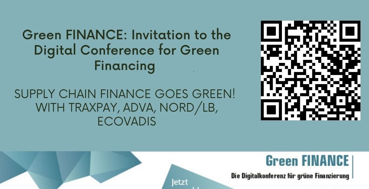 Green FINANCE: Einladung zur Digitalkonferenz für grüne Finanzierung